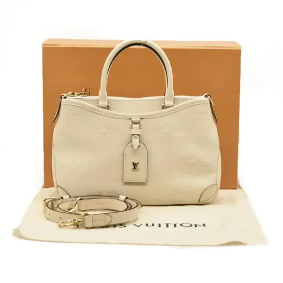 LOUIS VUITTON Trianon PM Monogram Emprreinte Handbag Creme - Picture 1 of 15